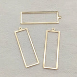 50pcs Brass Rectangle Pendants for DIY Jewelry Making