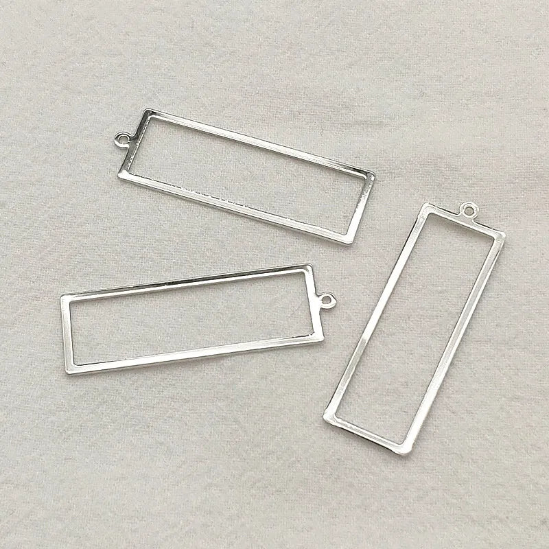 50pcs Brass Rectangle Pendants for DIY Jewelry Making