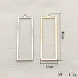 50pcs Brass Rectangle Pendants for DIY Jewelry Making