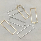 50pcs Brass Rectangle Pendants for DIY Jewelry Making