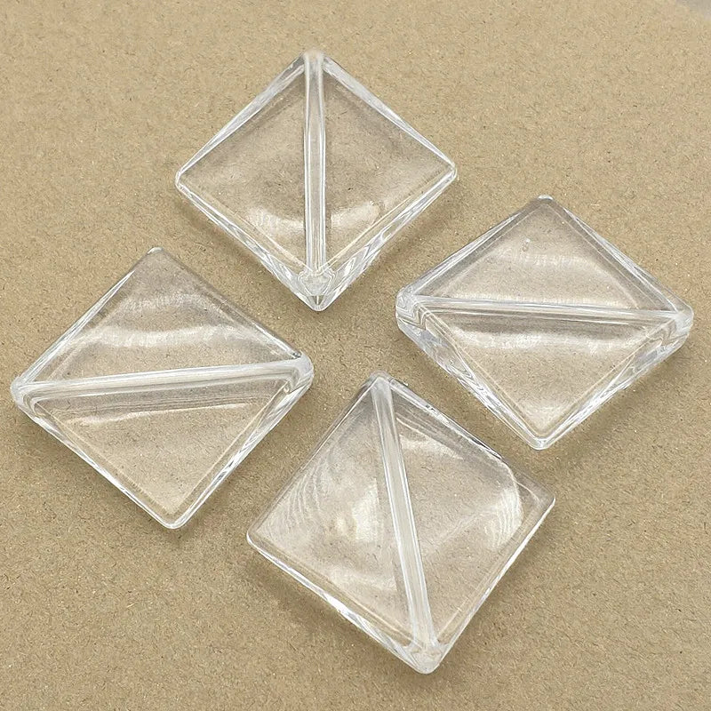 Clear Rhombus Beads 40pcs for DIY Jewelry Making