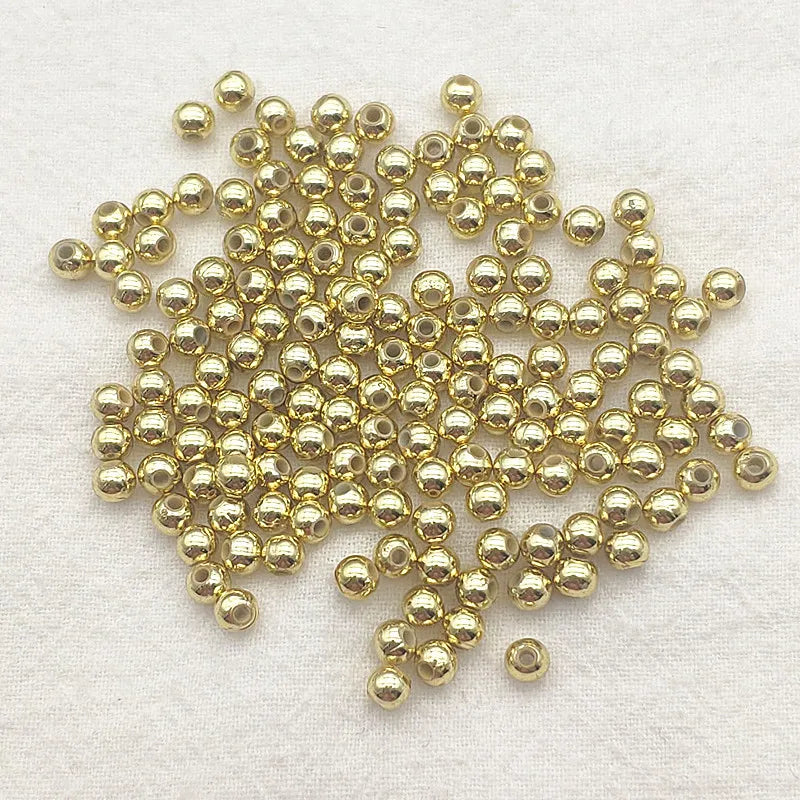 5000pcs Gold/Silver Round Interval Beads Jewelry DIY Parts