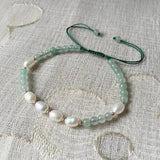 Natural Gemstone Pearl Bracelet Small Rice Pearl Adjustable Bracelets Women Girl