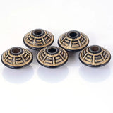 500 Pcs/Lot 16x10mm Fluted Corrugated Antique Plating Acrylic Disc Spacer Beads