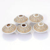 500 Pcs/Lot 16x10mm Fluted Corrugated Antique Plating Acrylic Disc Spacer Beads