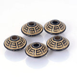500 Pcs/Lot 16x10mm Fluted Corrugated Antique Plating Acrylic Disc Spacer Beads