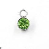 50Pcs Birthstone Charms 6mm Round Rhinestones Stainless Steel DIY Jewelry