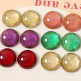 50pcs 20mm Resin Cabochons Flatback Glitter for Jewelry Hair Clip Beading