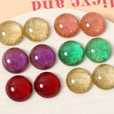50pcs 20mm Resin Cabochons Flatback Glitter for Jewelry Hair Clip Beading