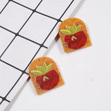 50pcs 37*23mm Colorful Plant Flower Acrylic Charms for Jewelry Resin