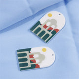 50pcs 37*23mm Colorful Plant Flower Acrylic Charms for Jewelry Resin