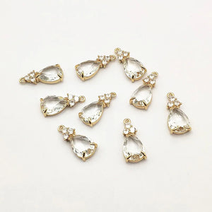 50pcs CZ/Copper Drop Charm Necklace/Earrings DIY Jewelry Findings