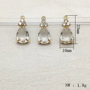 50pcs CZ/Copper Drop Charm Necklace/Earrings DIY Jewelry Findings