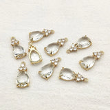 50pcs CZ/Copper Drop Charm Necklace/Earrings DIY Jewelry Findings