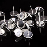 50pcs 925 Sterling Silver Stud Earring Components DIY Ear Findings Jewelry