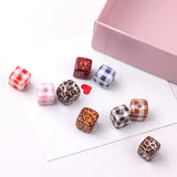 50pcs Square Cube Resin Beads DIY Jewelry Findings Leopard Print