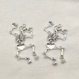 Zinc Alloy Skeleton Charm for Halloween Jewelry DIY