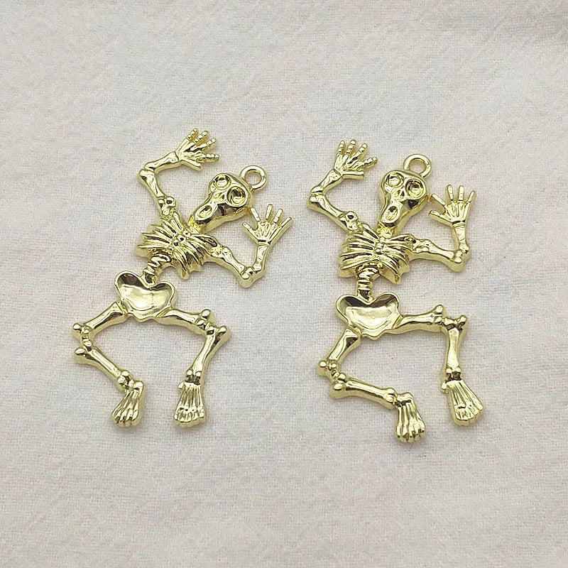 Zinc Alloy Skeleton Charm for Halloween Jewelry DIY