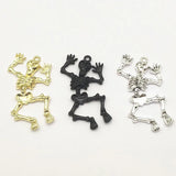 Zinc Alloy Skeleton Charm for Halloween Jewelry DIY