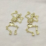 Zinc Alloy Skeleton Charm for Halloween Jewelry DIY