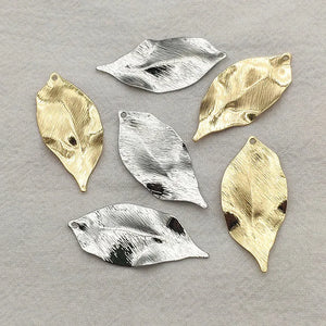 100pcs Brass Leaf Pendants for DIY Jewelry Making