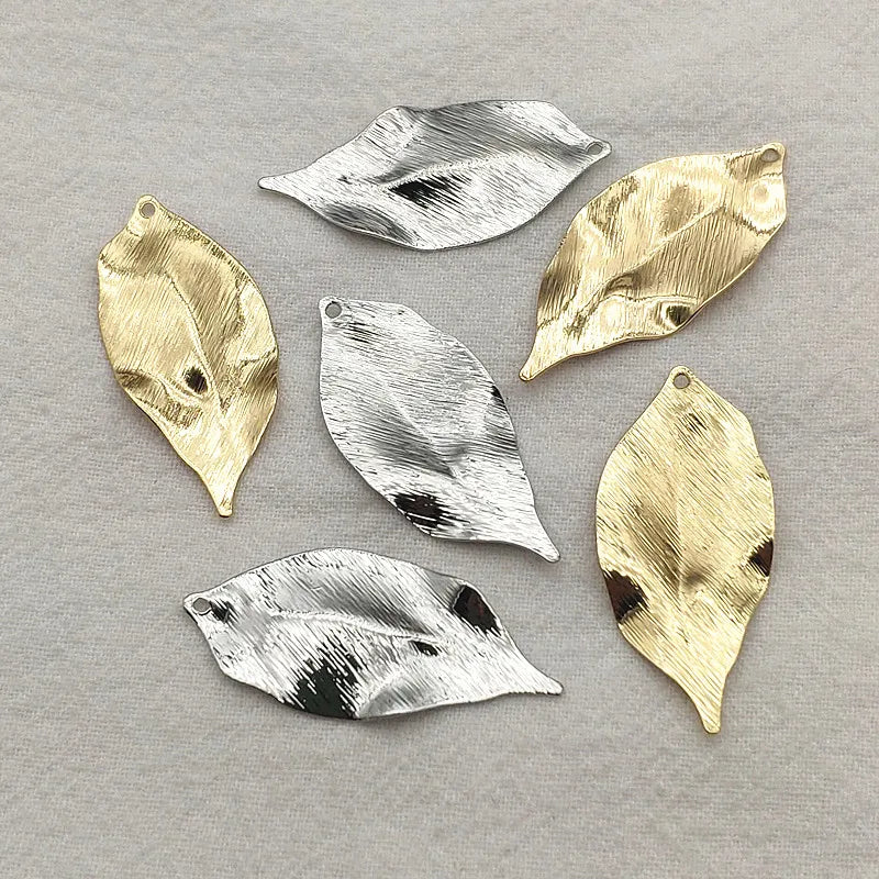 100pcs Brass Leaf Pendants for DIY Jewelry Making