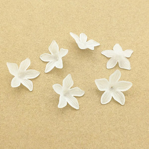 550pcs Clear Leaf Frosted Beads DIY Jewelry Parts