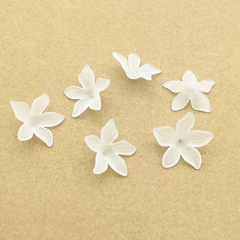 550pcs Clear Leaf Frosted Beads DIY Jewelry Parts