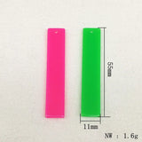 Neon Effect Rectangle Charm Earring DIY 100pcs