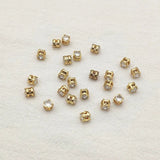 Cubic Zirconia/Copper Beads for Jewelry Making, 50pcs
