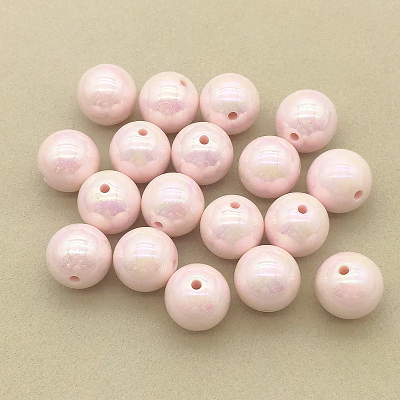 AB/Aurora Effect Solid Round Beads For Jewelry Making