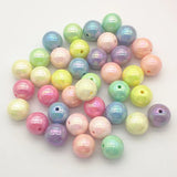 AB/Aurora Effect Solid Round Beads For Jewelry Making