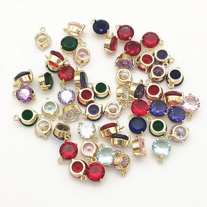 Zirconia/Crystal Round Charm 50pcs for Necklace Earring DIY