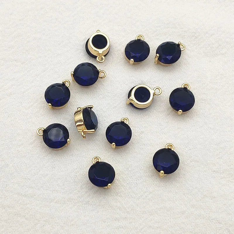 Zirconia/Crystal Round Charm 50pcs for Necklace Earring DIY