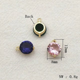 Zirconia/Crystal Round Charm 50pcs for Necklace Earring DIY