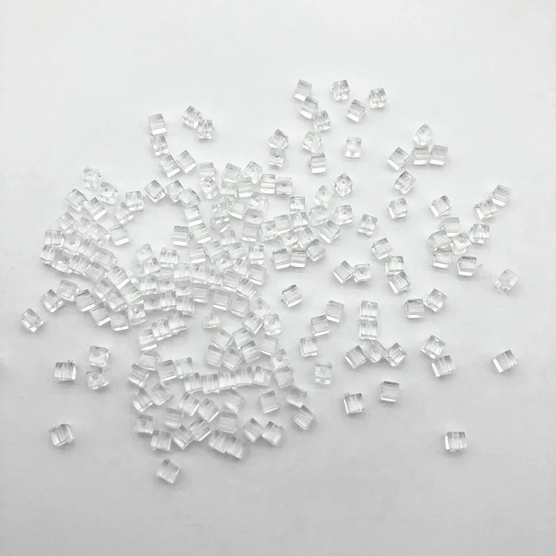 6000pcs Clear Acrylic Square Beads Jewelry DIY Parts