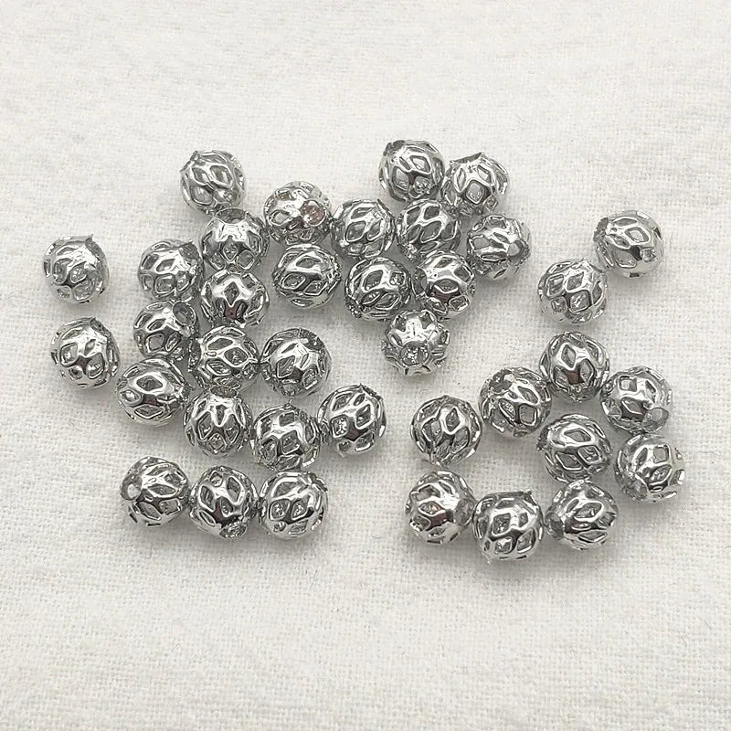 200pcs Brass Hollow Effect Spacer Beads Jewelry Findings
