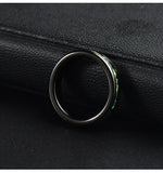 6mm Stainless Steel Wedding Rings Colorful Opal Size 6-13