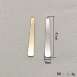 6x43mm Brass Pendants Drop Charm 100pcs Jewelry Findings DIY Parts