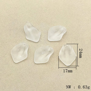 700pcs Clear Leaf Frosted Beads Jewelry DIY Parts