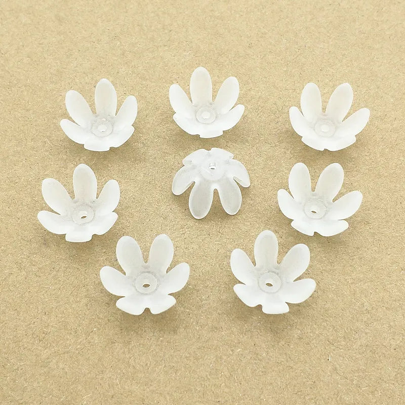 700pcs Clear Leaf Frosted Beads DIY Parts