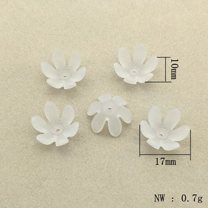 700pcs Clear Leaf Frosted Beads DIY Parts