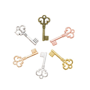75 pcs Alloy Key Charms Pendant Silver Plated 21*10 mm DIY Crafts