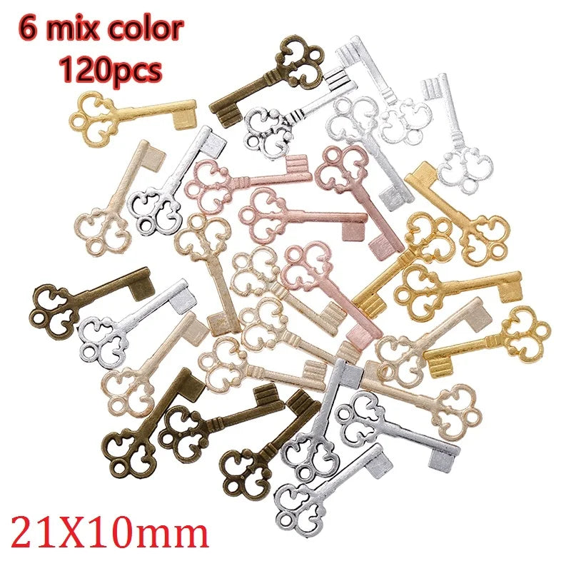 75 pcs Alloy Key Charms Pendant Silver Plated 21*10 mm DIY Crafts