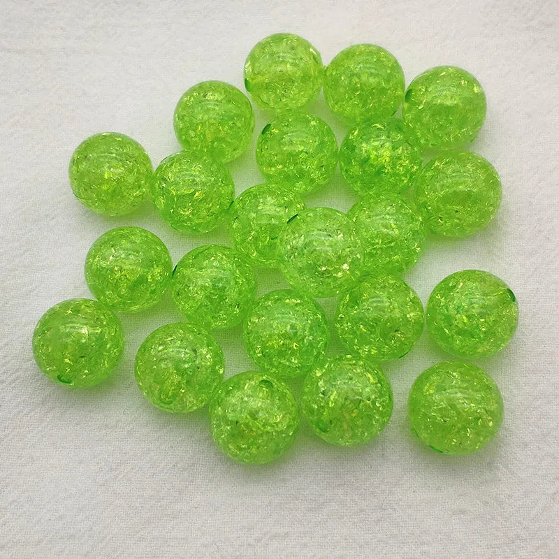 Clear Crack Effect Round Beads for DIY Jewelry Making