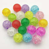 Clear Crack Effect Round Beads for DIY Jewelry Making
