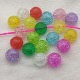 Clear Crack Effect Round Beads for DIY Jewelry Making