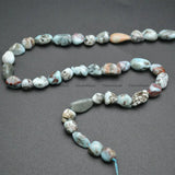 8~10mm Natural Larimar Irregular Shape Stone Loose Beads 1 Strand