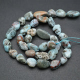 8~10mm Natural Larimar Irregular Shape Stone Loose Beads 1 Strand