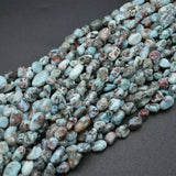 8~10mm Natural Larimar Irregular Shape Stone Loose Beads 1 Strand